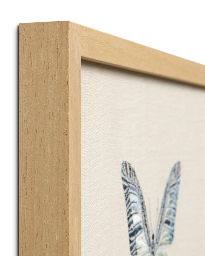 Butterfly Blue Ivory/Blue 1'x1'3" Wall Art